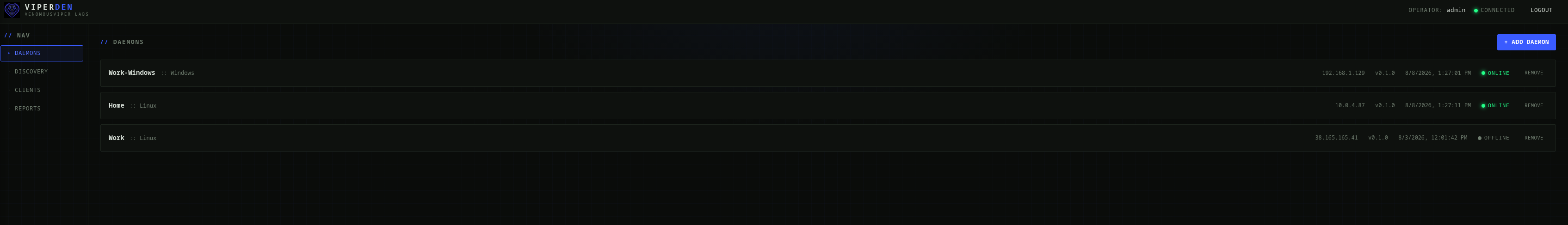 ViperDen Dashboard
